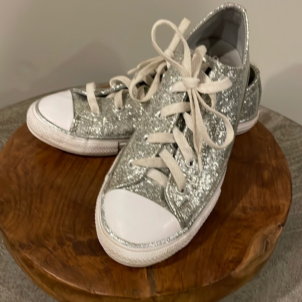 Converse silver glitter youth